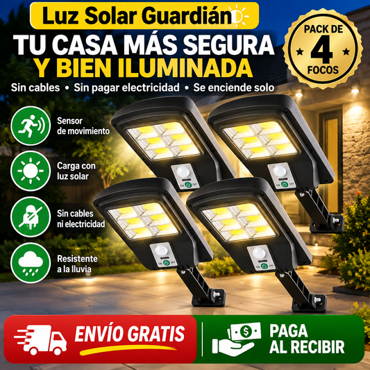 Pack 4 Focos Solares Con Sensor – Ilumina los puntos oscuros de tu hogar sin cables