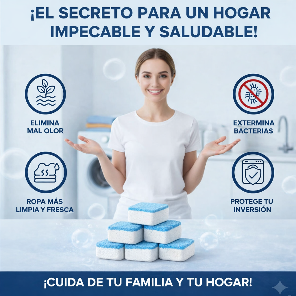 CleanWash Tabs™ | Pastillas Limpiadoras para Lavadora