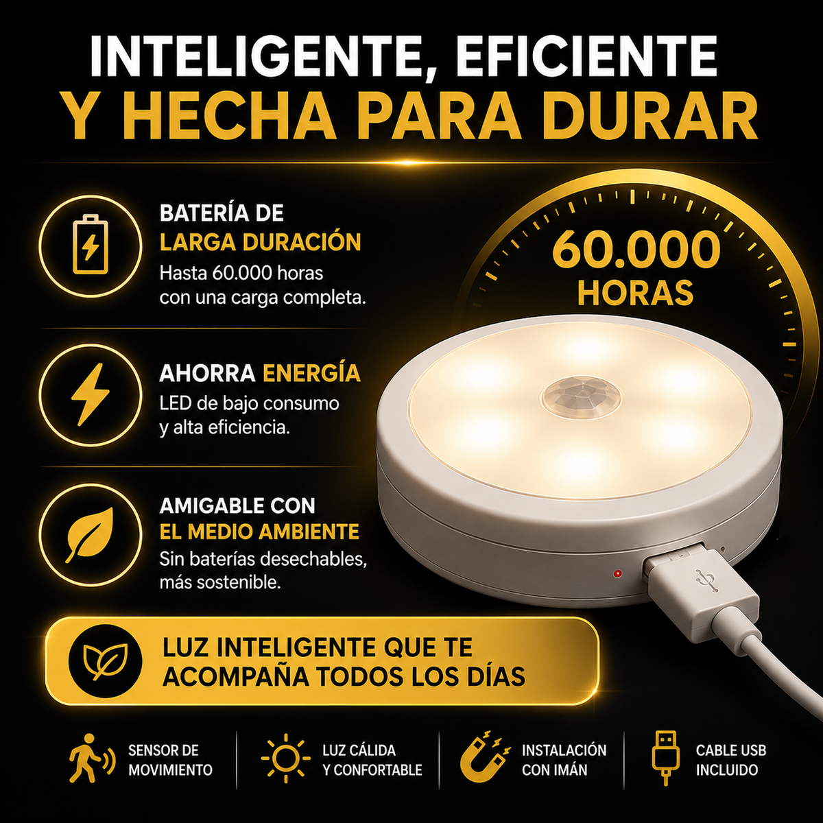 LuzSense™ — Set de 3 Luces con Sensor de movimiento