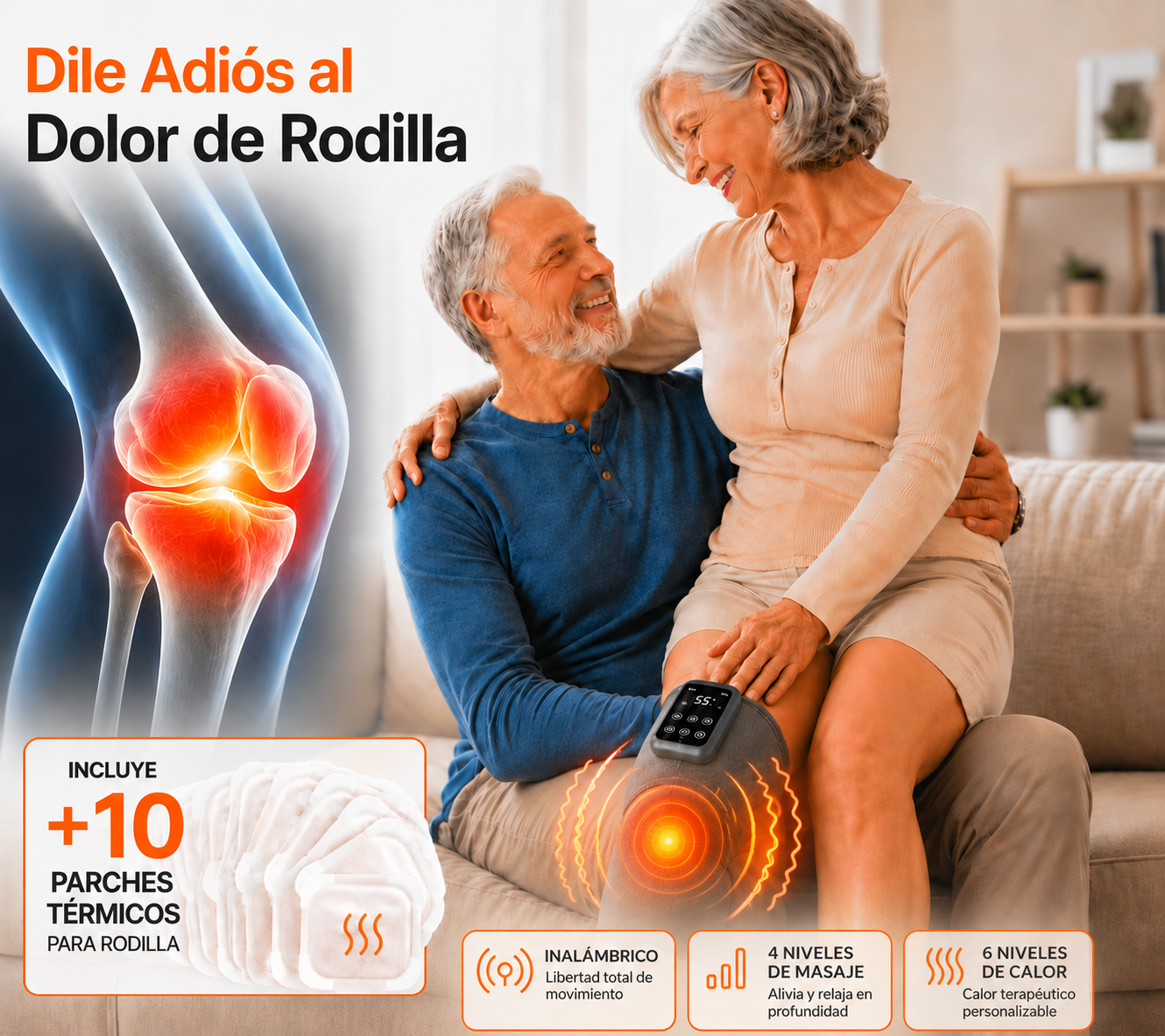 KneeRelief Pro™ – Rodillera Térmica con Masaje EMS