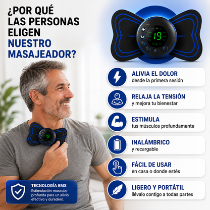 Mini Masajeador Muscular EMS 2x1
