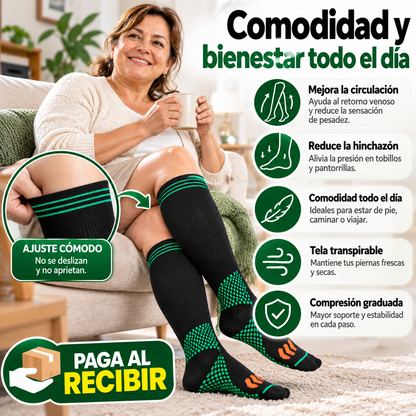 LegRelief Medias de Compresión — Alivio para Hinchazón y Circulación (par - 2 unidades)