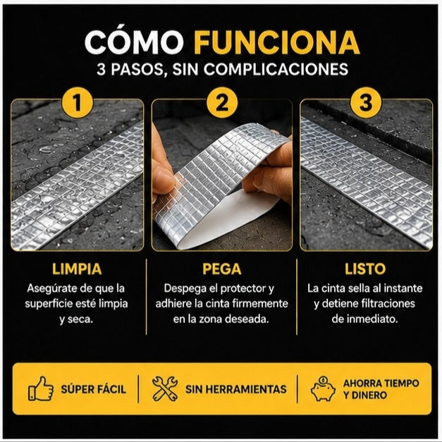 ButylSeal™ – 2 Cintas Tapagoteras Impermeable 10cmx5 metros