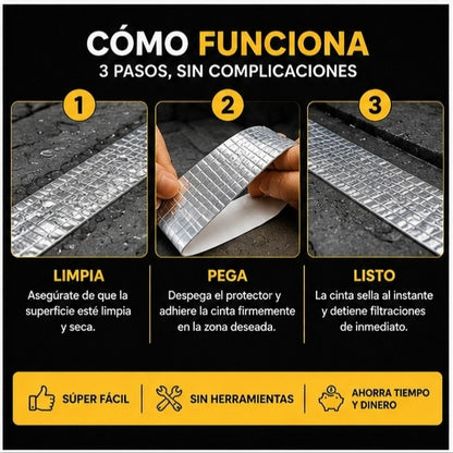 ButylSeal™ – 2 Cintas Tapagoteras Impermeable 10cmx5 metros